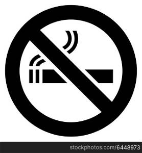 No smoking black sign. No smoking black sign on a white background