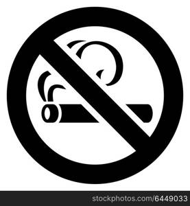 No smoking black sign. No smoking black sign on a white background