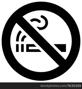 No smoking forbidden sign, modern round sticker