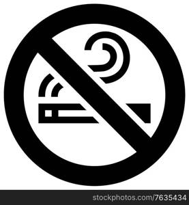 No smoking forbidden sign, modern round sticker