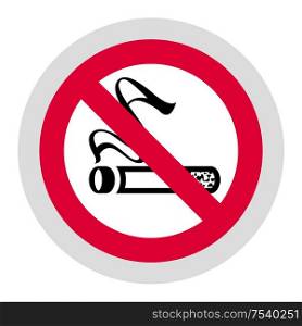 No smoking forbidden sign, modern round sticker, vector illustration for your design. Forbidden sign, modern round sticker