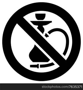 No smoking Hookah forbidden sign, modern round sticker