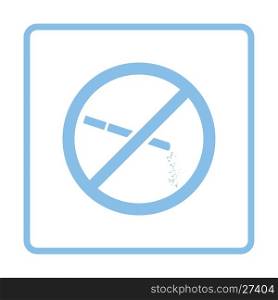 No smoking icon. Blue frame design. Vector illustration.