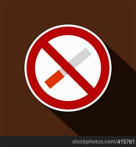 No smoking icon. Flat illustration of no smoking vector icon for web on coffee background. No smoking icon, flat style