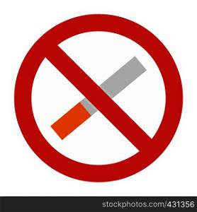 No smoking icon flat isolated on white background vector illustration. No smoking icon isolated
