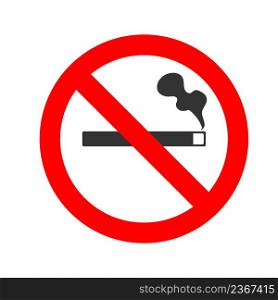 No smoking icon, great design for any purpose. The prohibition of tobacco products symbol. Forbidden sign cigarette vector.