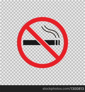 No smoking icon in flat on transparent background. Vector EPS 10