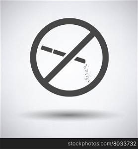 No smoking icon on gray background, round shadow. Vector illustration.