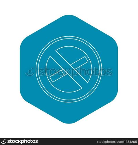 No smoking icon. Outline illustration of no smoking sign vector icon for web. No smoking sign icon, outline style