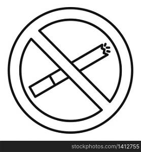 No smoking icon. Outline no smoking vector icon for web design isolated on white background. No smoking icon, outline style