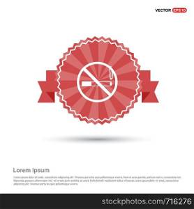No smoking Icon - Red Ribbon banner
