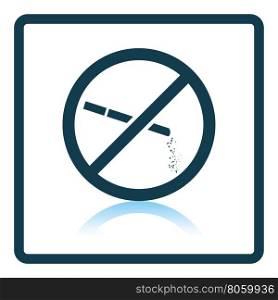 No smoking icon. Shadow reflection design. Vector illustration.