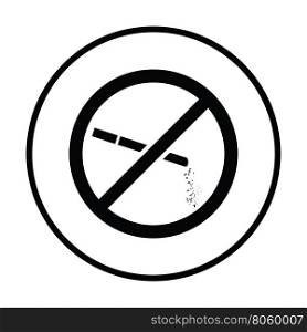 No smoking icon. Thin circle design. Vector illustration.