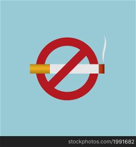 No smoking icon vector. No smoking sign flat design
