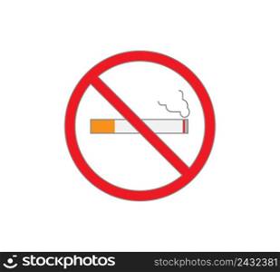 No smoking logo. Forbidden sign icon. Flat design style. Vector Illustration