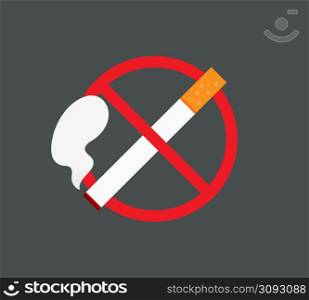 No smoking logo. Forbidden sign icon. Flat design style. Vector Illustration