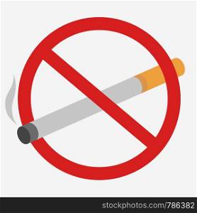 No Smoking prohibiting sign. No Tobacco Day. Illustration on white background. No Smoking prohibiting sign
