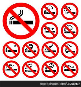 No smoking - red symbols