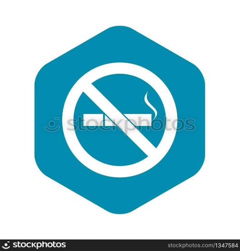 No smoking sign icon in simple style isolated on white background. No smoking sign icon, simple style