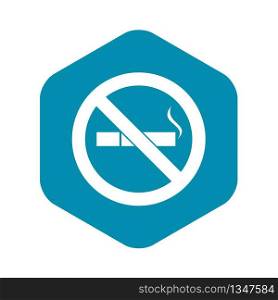 No smoking sign icon in simple style isolated on white background. No smoking sign icon, simple style