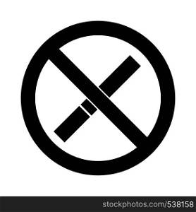 No smoking sign icon in simple style on a white background. No smoking sign icon,simple style