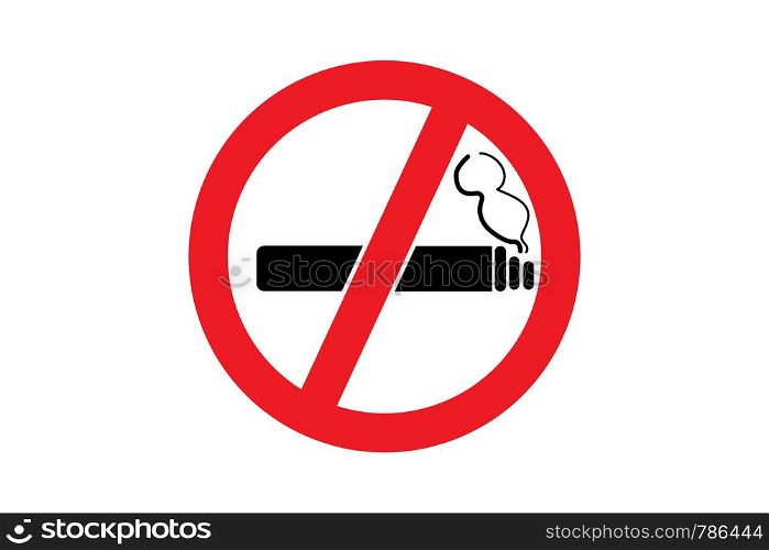 No Smoking Sign Symbol Icon . Red prohibition with cigarette and smoke on white background. Vector illustration EPS 10. No Smoking Sign Symbol Icon . Red prohibition with cigarette and smoke on white background. Vector illustration.