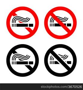 No smoking symbols set