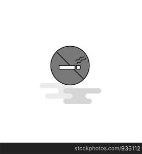 No smoking Web Icon. Flat Line Filled Gray Icon Vector