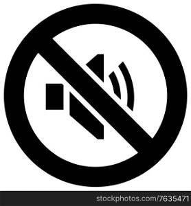 No sound forbidden sign, modern round sticker