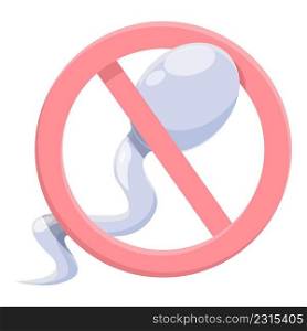 No spermatozoa icon cartoon vector. Birth control. Oral disease. No spermatozoa icon cartoon vector. Birth control