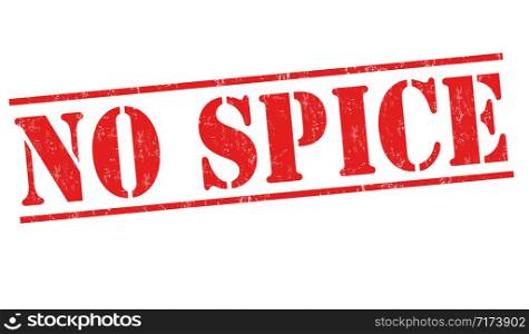 No spice sign or stamp on white background, vector illustration