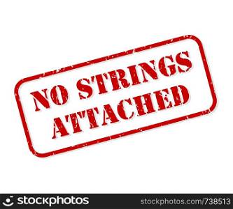 No strings attached red rubber stamp vector isolated