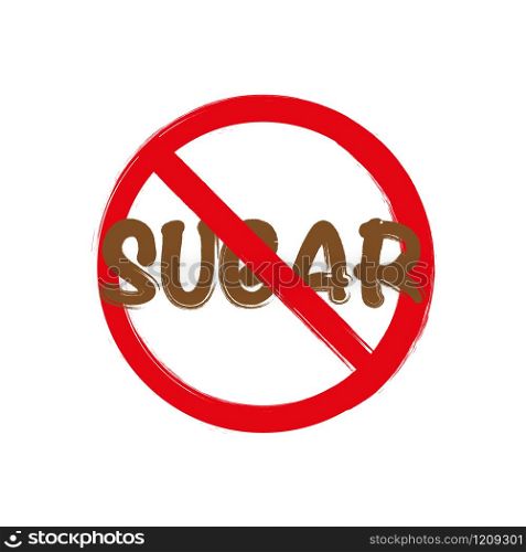 No Sugar free vector icon
