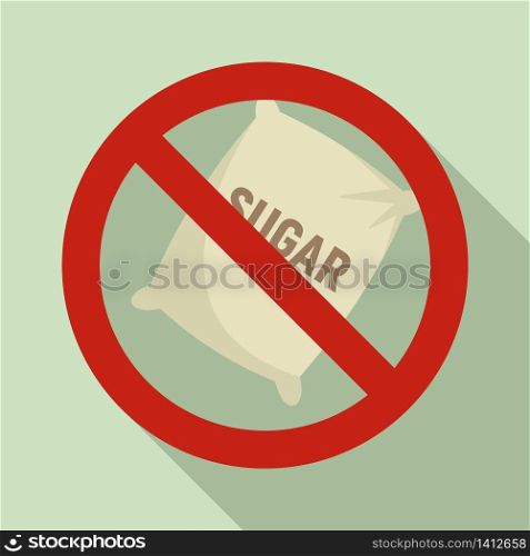 No sugar sack icon. Flat illustration of no sugar sack vector icon for web design. No sugar sack icon, flat style
