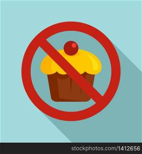 No sweet cupcake icon. Flat illustration of no sweet cupcake vector icon for web design. No sweet cupcake icon, flat style