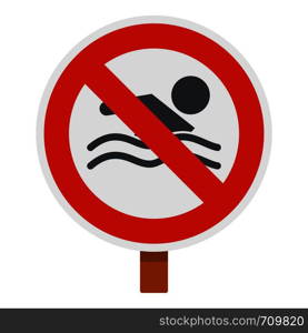 No swimming icon. Flat illustration of no swimming vector icon for web. No swimming icon, flat style