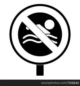 No swimming icon. Simple illustration of no swimming vector icon for web. No swimming icon, simple style