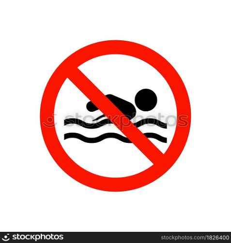 No swimming sign, vector illustration