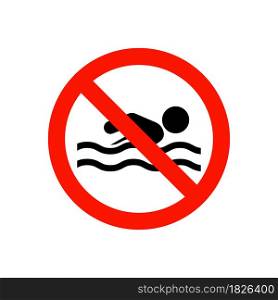 No swimming sign, vector illustration