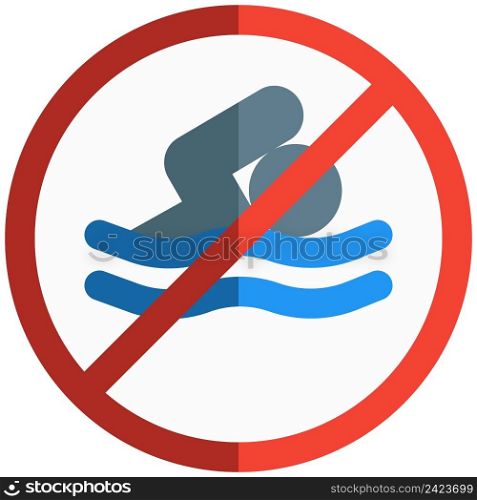 No swimming zone warning at beach sign post