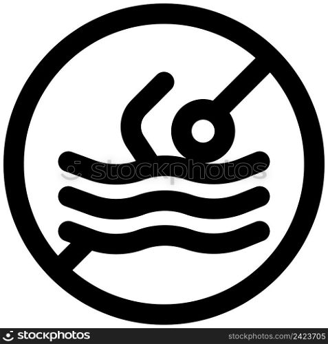 No swimming zone warning at beach sign post