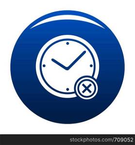 No time icon vector blue circle isolated on white background . No time icon blue vector