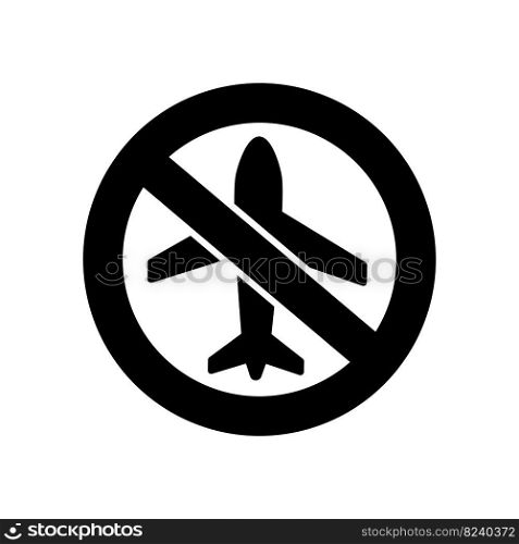 No traveling with airplanes icon vector.