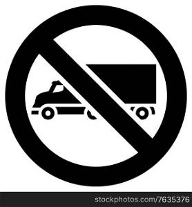 No truck or no parking forbidden sign, modern round sticker
