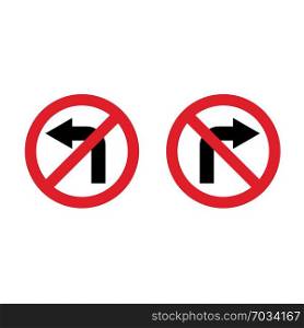 No Turn Left or No Turn Right Sign