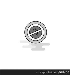 No U turn road sign Web Icon. Flat Line Filled Gray Icon Vector
