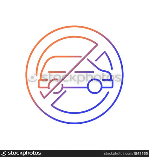 No using when driving gradient linear vector manual label icon. Avoid injuries. Thin line color symbol. Modern style pictogram. Vector isolated outline drawing for product use instructions. No using when driving gradient linear vector manual label icon