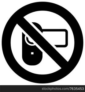 No video recording forbidden sign, modern round sticker