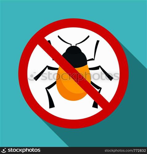 No virus bug icon. Flat illustration of no virus bug vector icon for web design. No virus bug icon, flat style