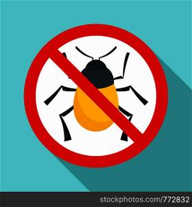 No virus bug icon. Flat illustration of no virus bug vector icon for web design. No virus bug icon, flat style